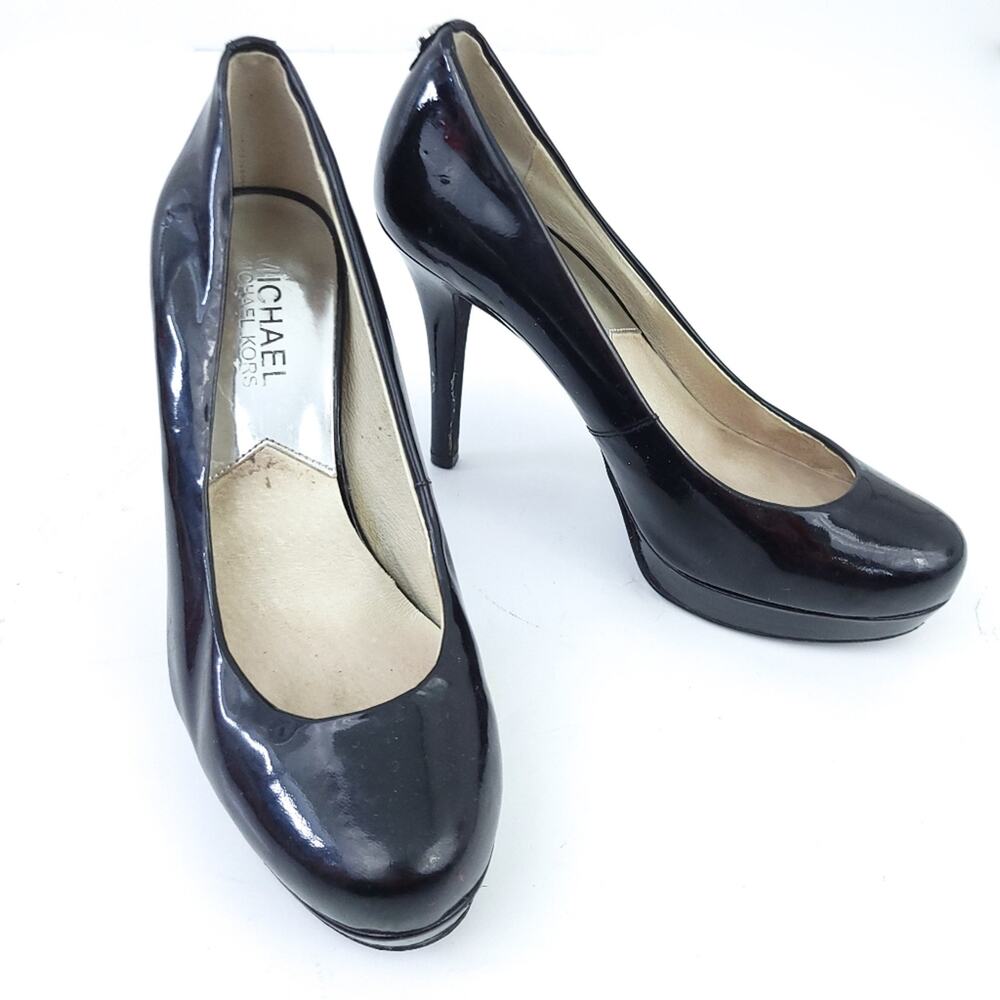 Michael Michael Kors Patent Leather Stilleto Heels Size 5 Black, Platform Career